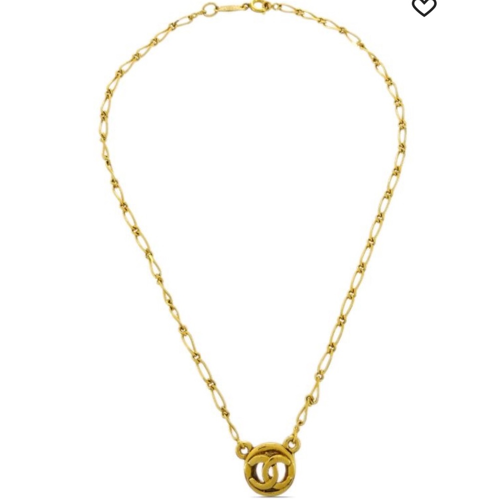 VINTAGE Authentic CHANEL 1983 CC medallion pendant necklace in 24K gold